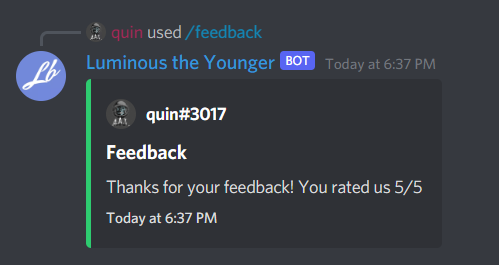 feedback working